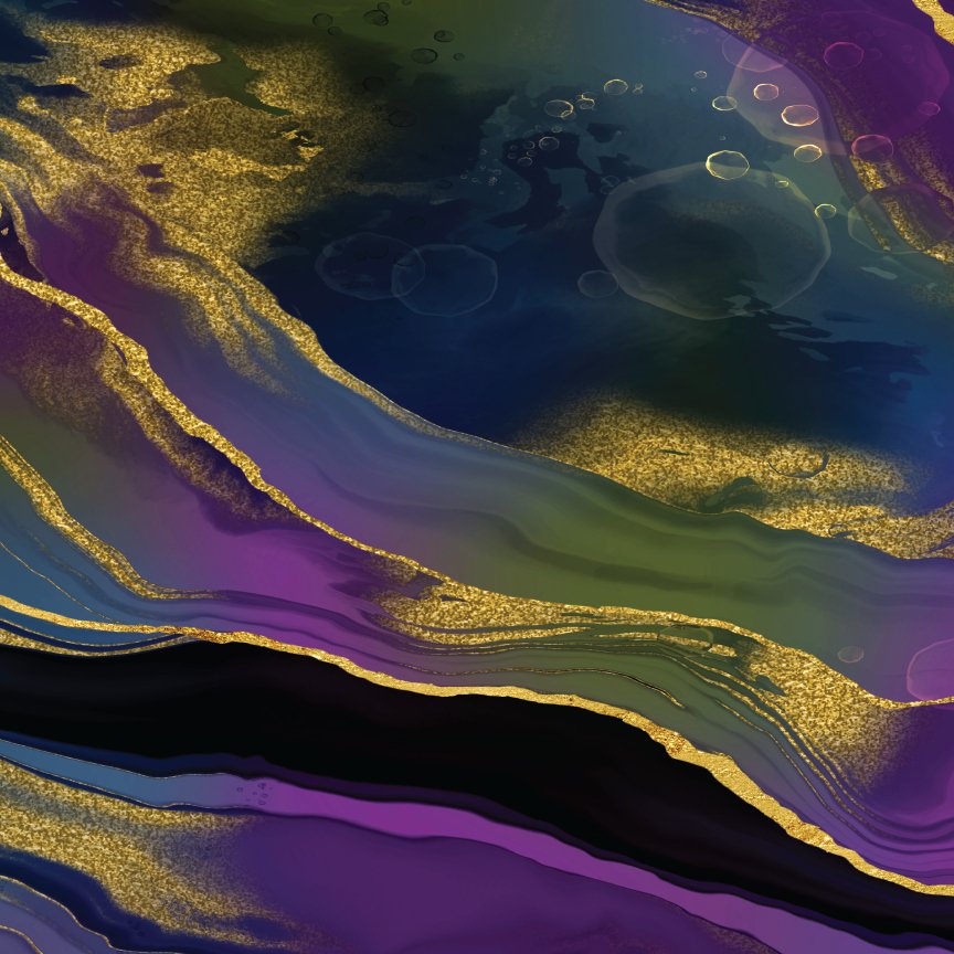 Purple & Gold Swirls Pattern Acrylic Sheet - CMB Pattern Acrylic